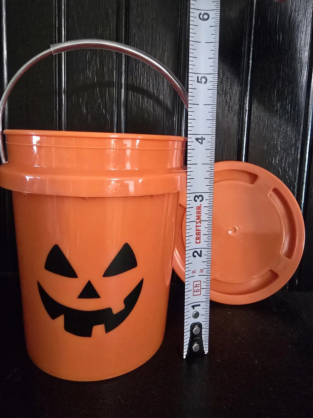 Orange Halloween Jack-O'-Lantern MINI Bucket with Lid